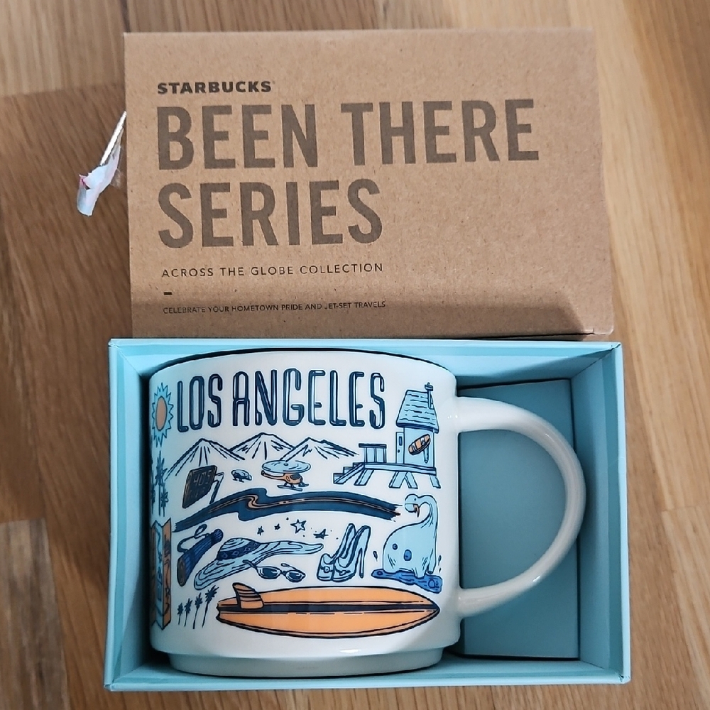 Starbucks Los Angeles Mug - Blue and White Design NEW WITH BOX